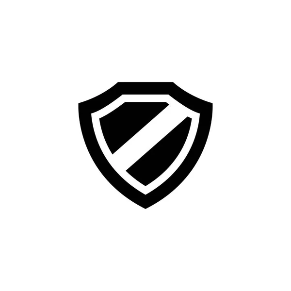 Shield Icon in platte stijl vector voor apps, ui, websites. Zwart pictogram vector illustratie — Stockvector