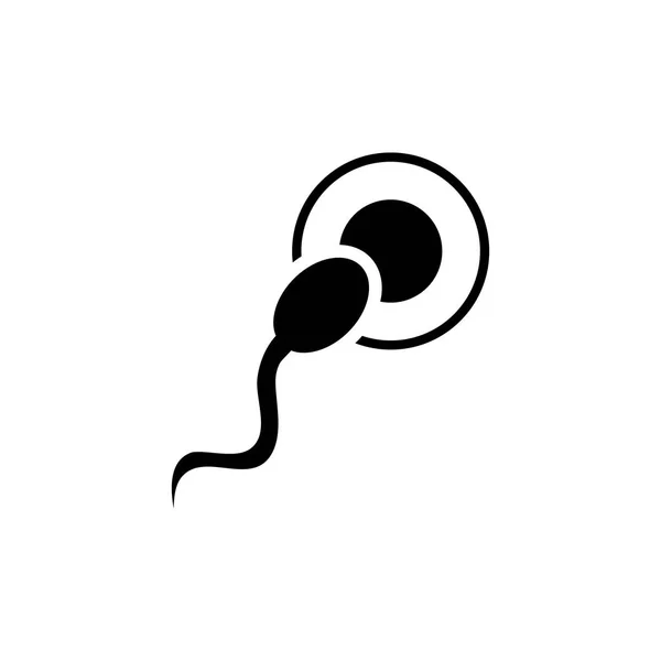 Icono de esperma en vectores de estilo plano para aplicaciones, interfaz de usuario, sitios web. Icono negro Vector Ilustración — Vector de stock