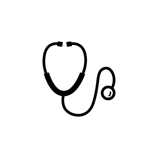 Stethoscope Icon In Flat Style Vector For Apps, UI, Websites. Black Icon Vector Illustration — Stock Vector