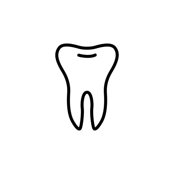 Icono de línea de dientes en el icono de vectores de estilo plano para aplicaciones, interfaz de usuario, sitios web. Vector de icono negro dental — Vector de stock