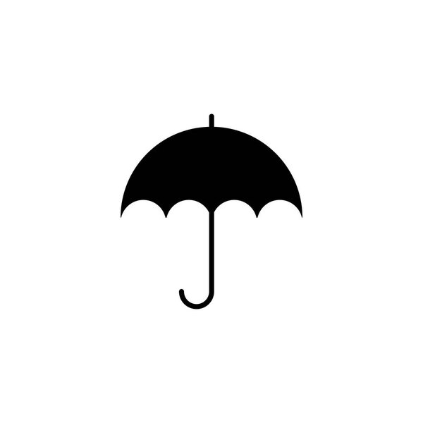 Umbrella Icon In Flat Style Vector For Apps, UI, Websites. Black Icon Vector Illustration