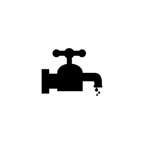 Water Tap Icon In Flat Style Vector For Apps, UI, Websites. Black Icon Vector Illustration — Stock Vector