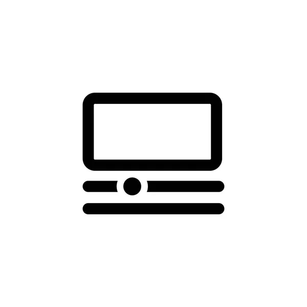 Icono de computadora vintage en vectores de estilo plano para aplicaciones, interfaz de usuario, sitios web. Icono negro Vector Ilustración — Archivo Imágenes Vectoriales