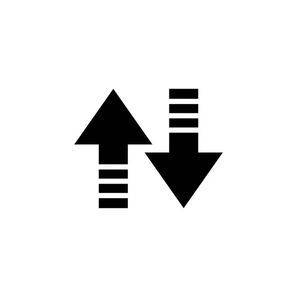 Pfeil-oben-unten-Symbol im flachen Stil-Vektor für Apps, UI, Webseiten. Abbildung schwarzer Symbolvektoren — Stockvektor