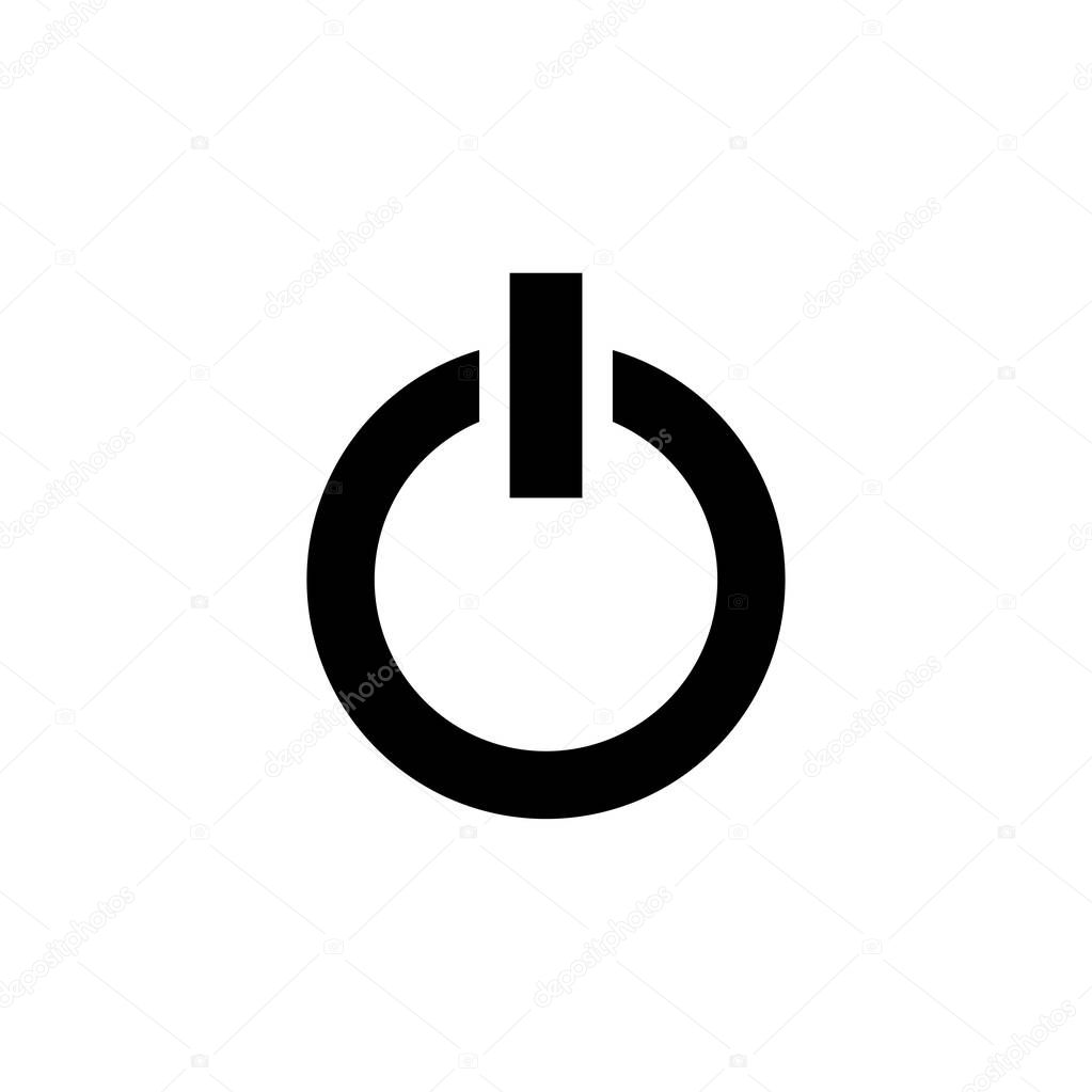 Power Icon In Flat Style Vector For Apps, UI, Websites. Black Icon Vector Illustration