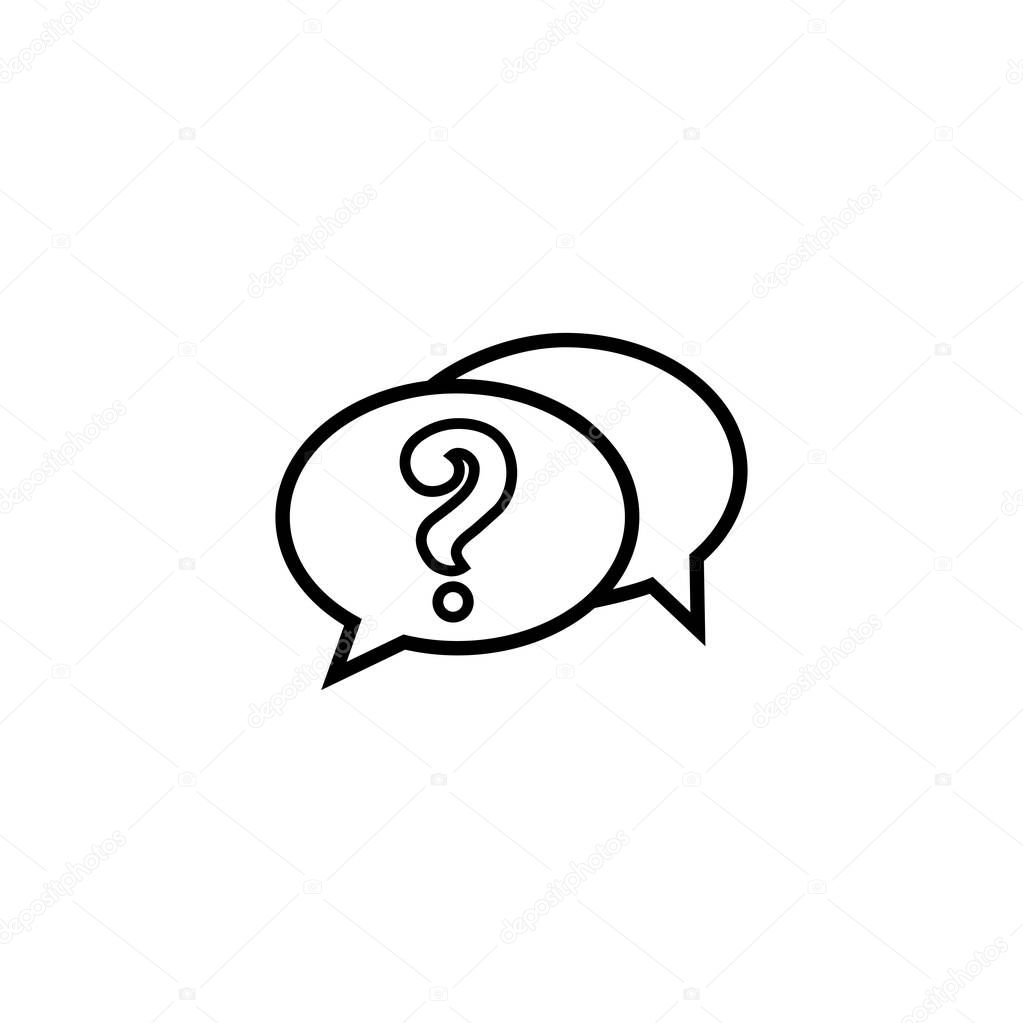 Question Line Icon In Flat Style Vector For Apps, UI, Websites. Black Icon Vector Illustration