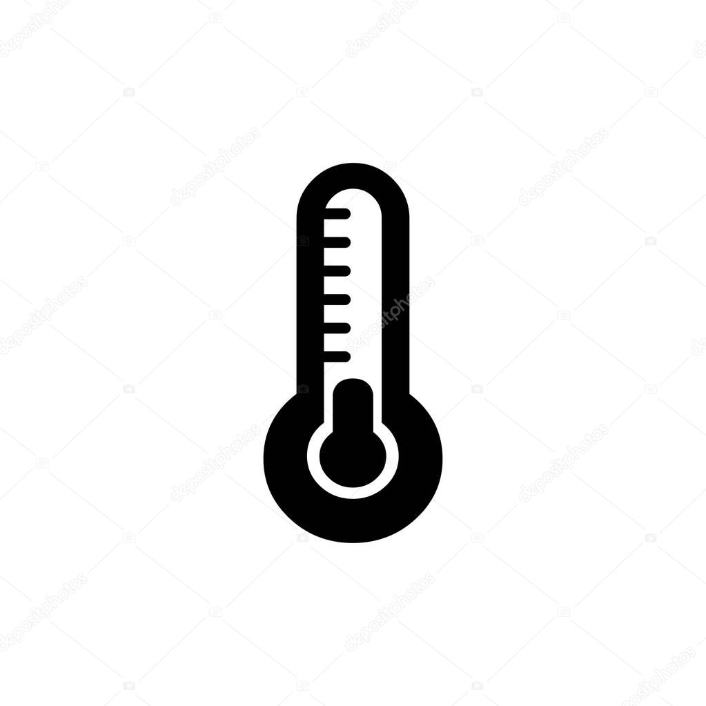 Thermometers Icon In Flat Style Vector For Apps, UI, Websites. Black Icon Vector Illustration