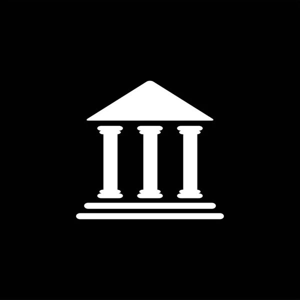 Banco Ícone em fundo preto. Ilustração do vetor do estilo liso preto — Vetor de Stock