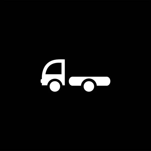 Nagy teherautó ikon fekete háttér. Fekete Síkstílus Vector illusztráció — Stock Vector