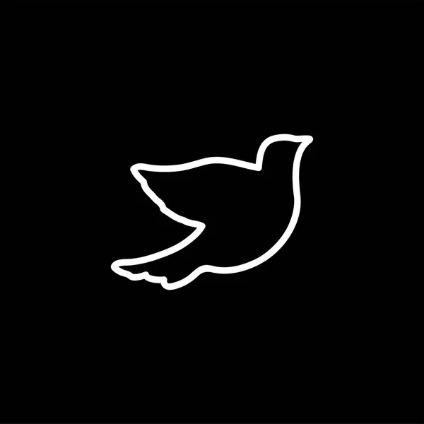 Ikona linii ptaków na czarnym tle. Czarny płaski styl wektor ilustracja — Wektor stockowy