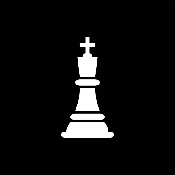 Chess King Icon On Black Background. Black Flat Style Vector Illustration. — Stock Vector