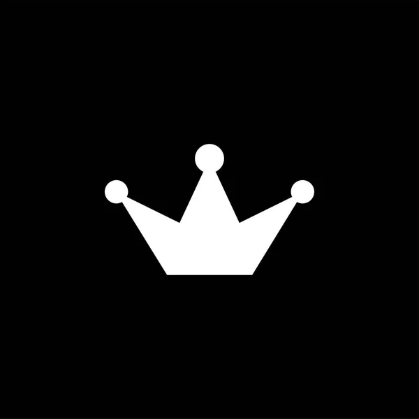 Kroon pictogram op zwarte achtergrond. Zwarte platte stijl vector illustratie. — Stockvector