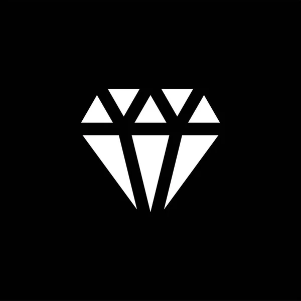 Diamond Icon Black Background Black Flat Style Vector Illustration — Stock Vector