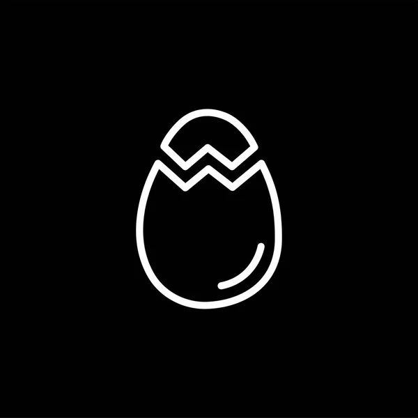 Icona Egg Line su sfondo nero. Illustrazione vettoriale in stile piatto nero . — Vettoriale Stock