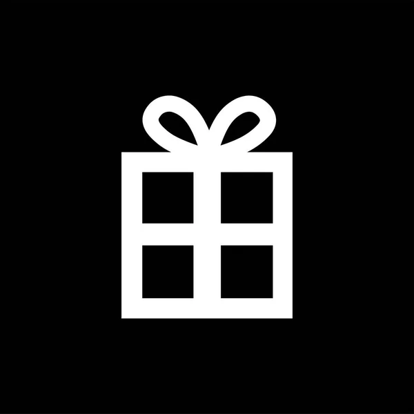 Icône boîte cadeau sur fond noir. Illustration vectorielle de style plat noir . — Image vectorielle