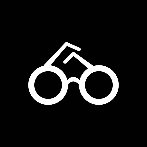 Glasses Icon On Black Background. Ilustrasi Vektor Gaya Datar Hitam . - Stok Vektor