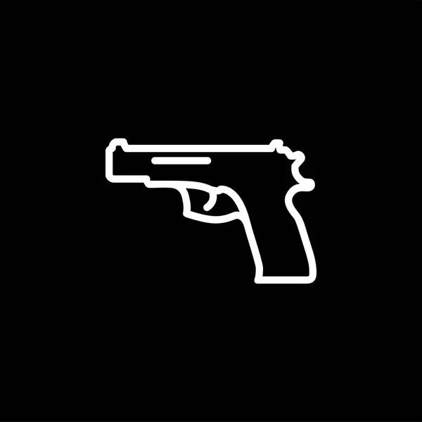 Gun Line Icon On Black Background. Black Flat Style Vector Illustration. — Stock Vector