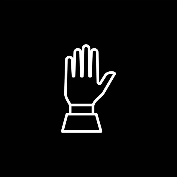 Hand Line Icon On Black Background. Black Flat Style Vector Illustration. — Stock Vector