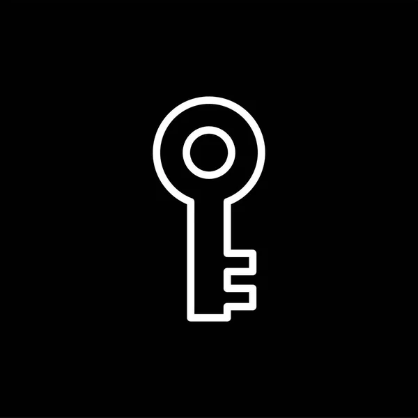 Key Line Icon On Black Background. Black Flat Style Vector Illustration. — Stock Vector