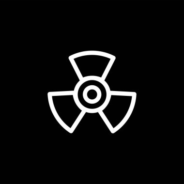 Siyah Arka Plan Üzerinde Pervane Hattı Simgesi. Siyah Düz Stil Vektör İllüstrasyon