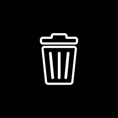 Siyah Arka Plan Üzerine Bin Satır Simgesini Geri Dönüştürün. Siyah Düz Stil Vektör İllüstrasyon.