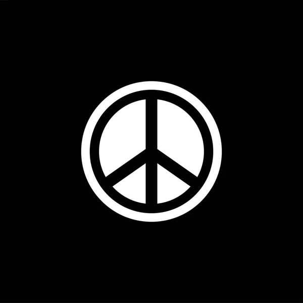 Peace Sign Icon On Black Background. Black Flat Style Vector Illustration — Stock Vector