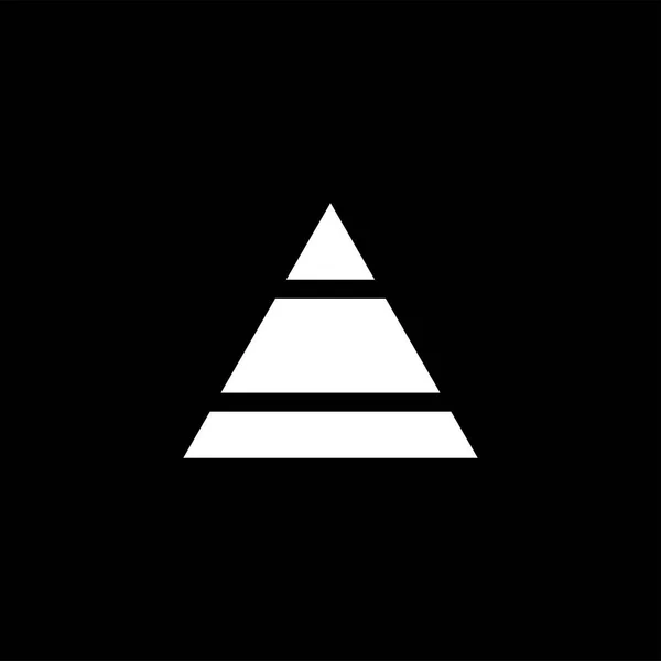 Pyramid Icon On Black Background. Black Flat Style Vector Illustration — Stock Vector