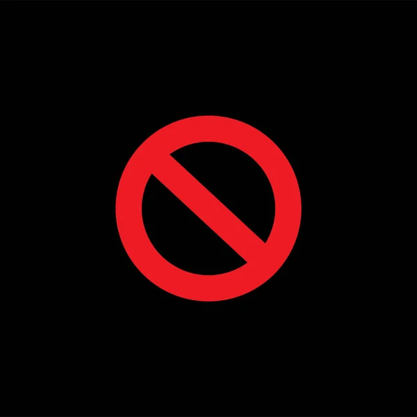 Stop teken pictogram op zwarte achtergrond. Zwarte platte stijl vector illustratie — Stockvector