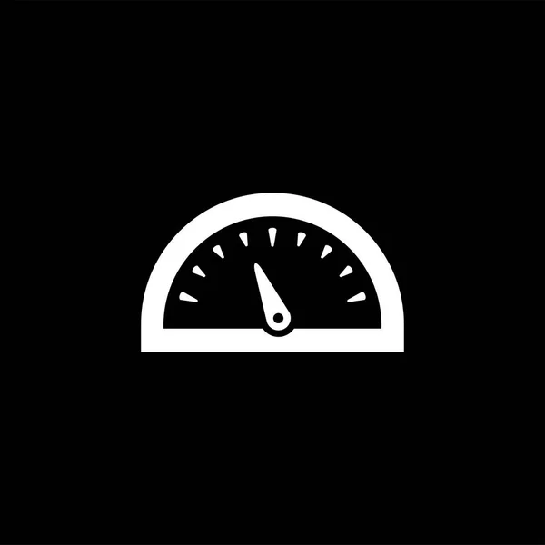 Speedometer Icon On Black Background. Black Flat Style Vector Illustration. — Stock Vector