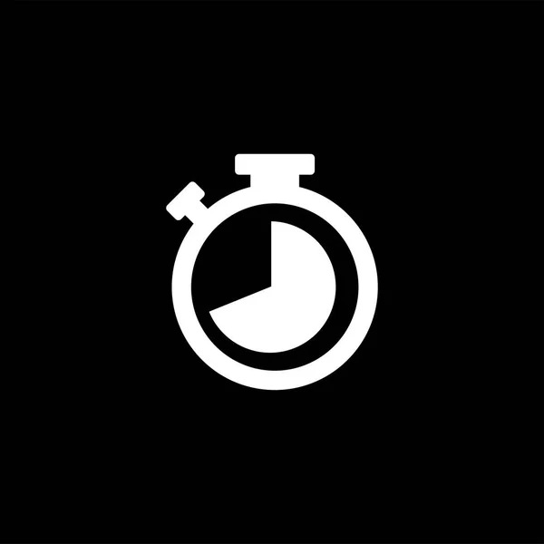 Stopwatch Ícone em fundo preto. Ilustração do vetor do estilo liso preto — Vetor de Stock