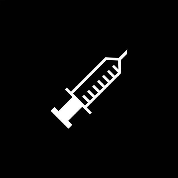 Syringe Icon On Black Background. Black Flat Style Vector Illustration — Stock Vector