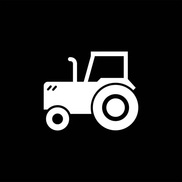 Traktor Icon fekete háttér. Fekete Síkstílus Vector illusztráció. — Stock Vector