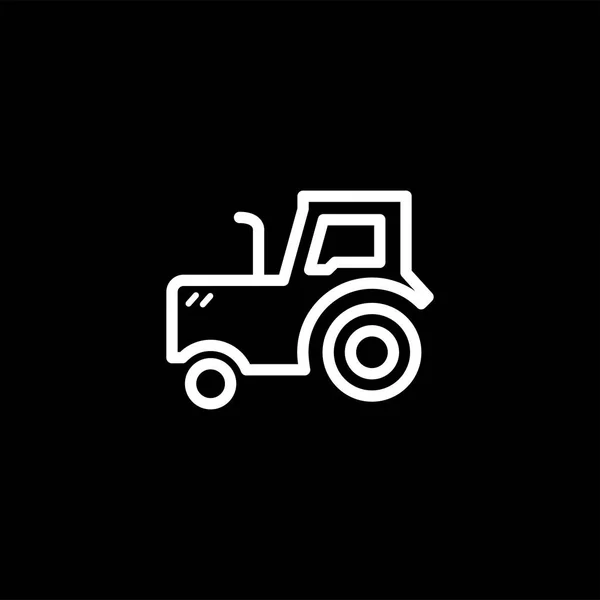 Traktor vonal ikon fekete háttér. Fekete Síkstílus Vector illusztráció. — Stock Vector