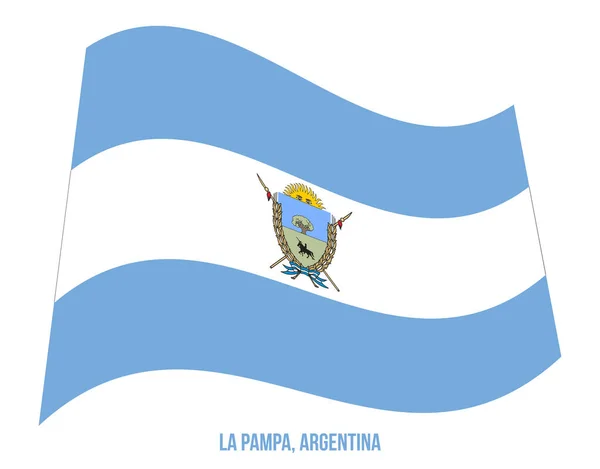 Bandera de La Pampa ondeando Vector Ilustración sobre fondo blanco. Bandera de Argentina Provincias . — Vector de stock