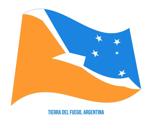 蒂拉德尔富利岛标志摇摆矢量插图上的白色背景。阿根廷省旗. — 图库矢量图片