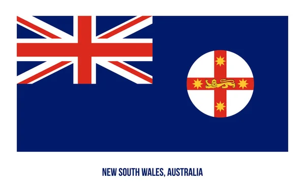 Illustration vectorielle du drapeau de Nouvelle-Galles du Sud (NSW) sur fond blanc. États Drapeau de l'Australie — Image vectorielle