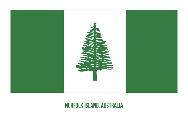 诺福克岛白底旗帜矢量图解。 澳大利亚领土旗. — 图库矢量图片