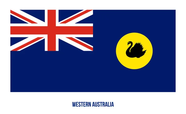 West-Australië (Wa) Vlag Vector Illustratie op Witte Achtergrond. Staten Vlag van Australië. — Stockvector