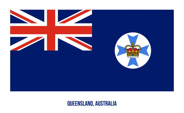 Illustration vectorielle du drapeau du Queensland (Qld) sur fond blanc. États Drapeau de l'Australie . — Image vectorielle