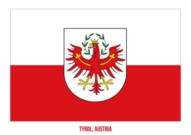 Beyaz Arkaplanda Tyrol Flag Vektör İllüstrasyonu. Avusturya Bayrağı.