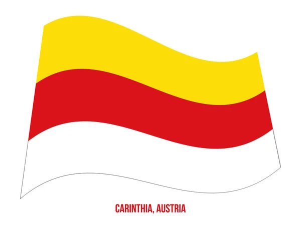 Carinthia Flag Waving Vector Illustration on White Background. States Flag of Austria. — Stock Vector