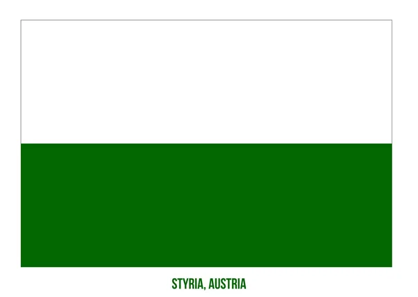 Ilustración vectorial de la bandera de Estiria sobre fondo blanco. Bandera de Austria . — Vector de stock