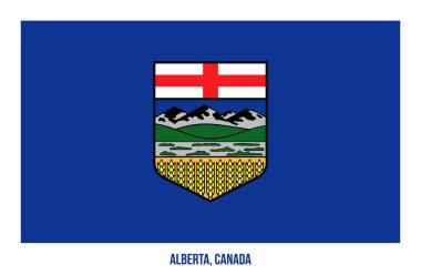 Beyaz Arkaplanda Alberta Flag Vector Illustration. Kanada Eyaletleri Bayrağı