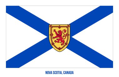 Beyaz Arkaplanda Nova Scotia Flag Vector Illustration. Kanada Eyaletleri Bayrağı