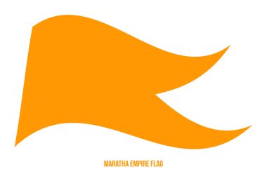 Maratha İmparatorluğu (1674-1818) Bayrak Beyaz Arka Plan Üzerinde Vektör Sallayarak. Hint Tarihi Bayrağı