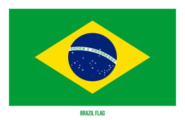Brezilya Bayrak Vektör Resimleri Beyaz Arkaplanda. Brezilya Nati
