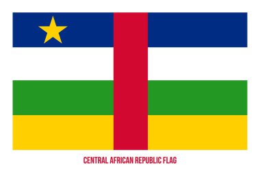 Orta Afrika Cumhuriyeti Beyaz Sırt Üzerine Bayrak Vektör İllüstrasyonu