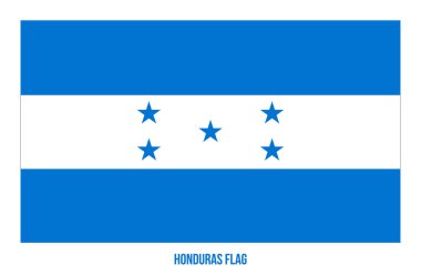 Beyaz Arkaplanda Honduras Bayrak Vektör İllüstrasyonu. Honduras Ulusal Bayrağı.