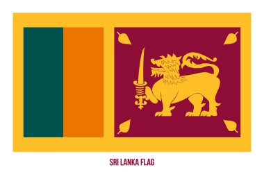Beyaz Arkaplanda Sri Lanka Bayrak Vektör İllüstrasyonu. Sri Lanka Ulusal Bayrağı.