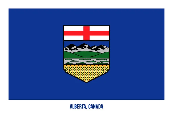 Beyaz Arkaplanda Alberta Flag Vector Illustration. Kanada Eyaletleri Bayrağı